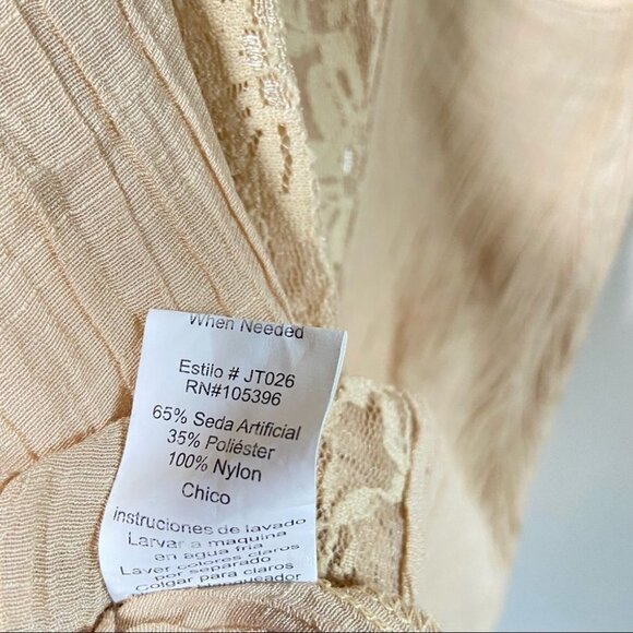 C'est Toi Racerback Sleeveless Blouse Rayon w/ Lace Back Cream Small - Picture 4 of 8